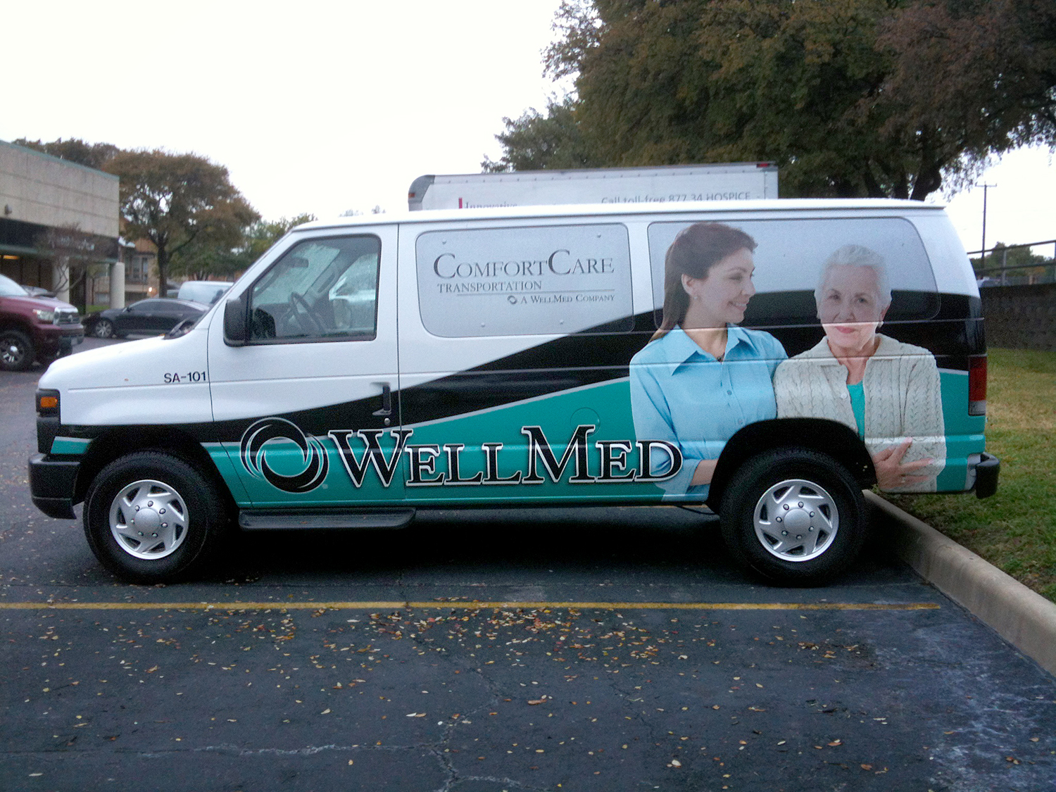 vehicle-car-wraps-graphics-Wellmed-comfortcar-Van